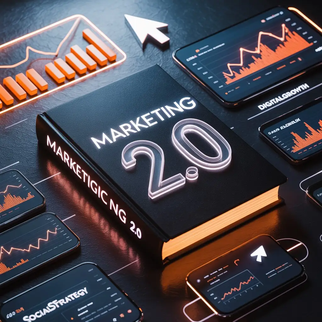 book of marketing and marketing tools sign glowing