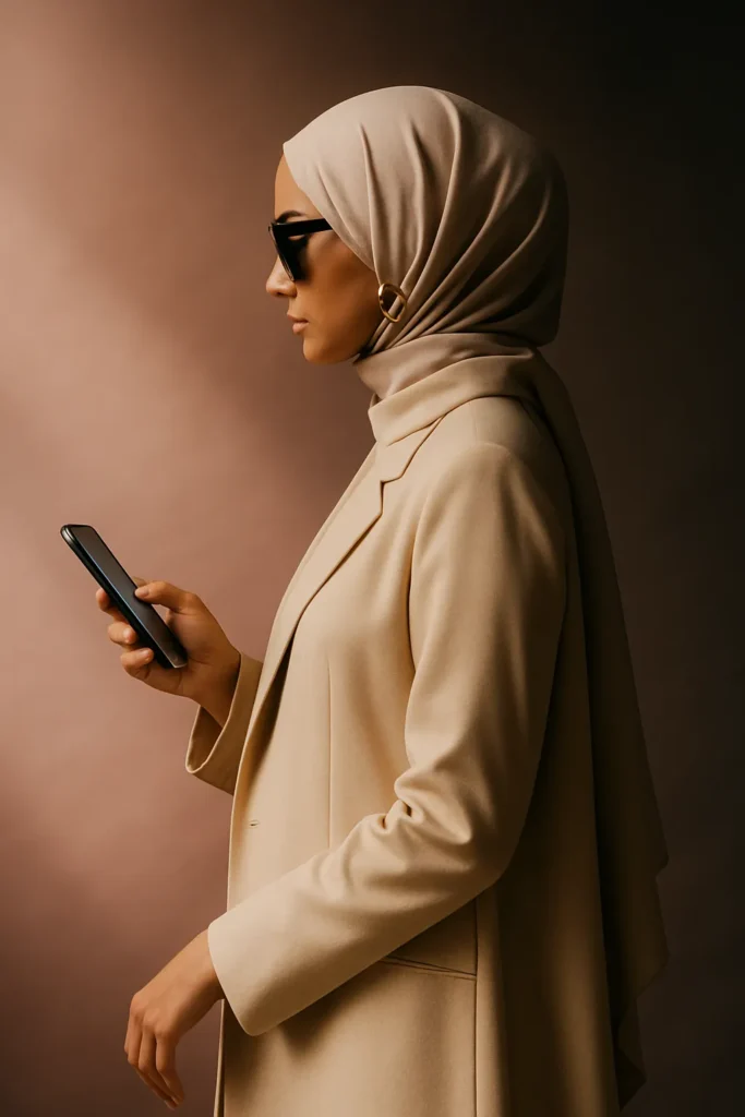 a woman with mobile